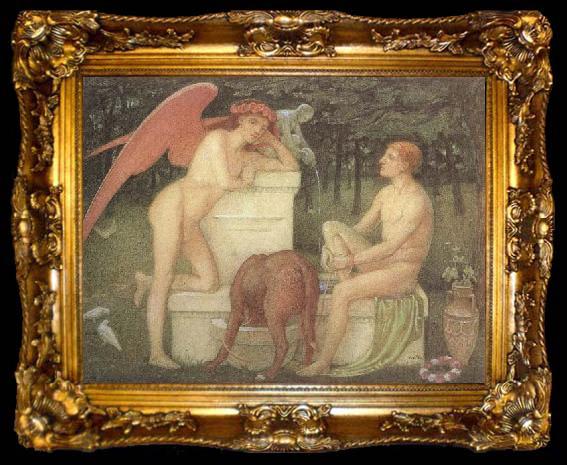 framed  Alfred Sacheverell Coke Eros and Ganymede (mk46), ta009-2